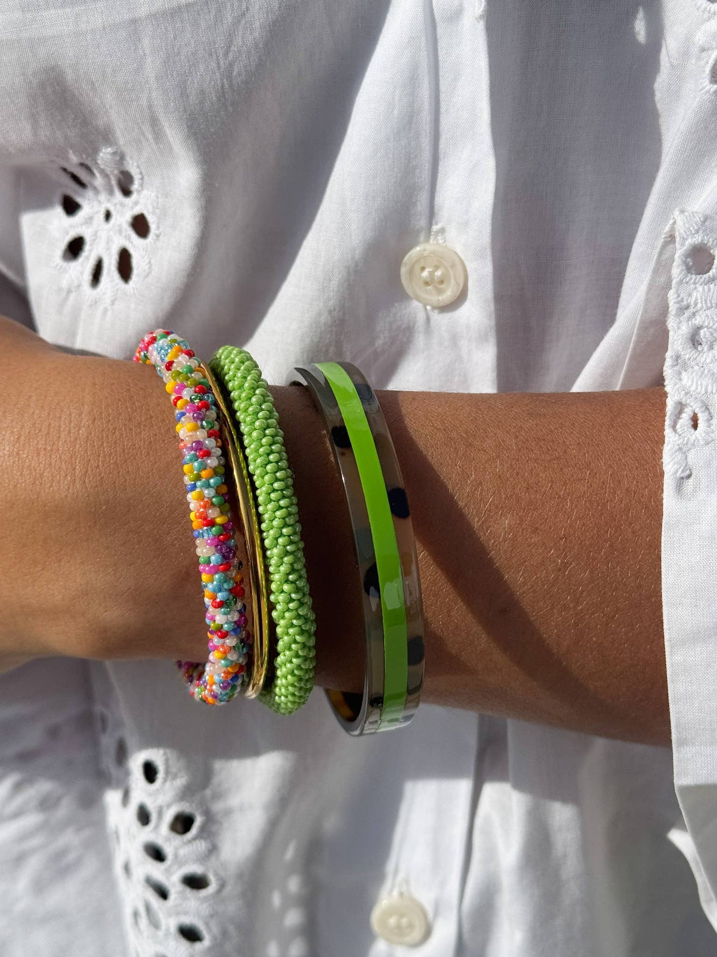 Bracelet népalais  perles de verre E32