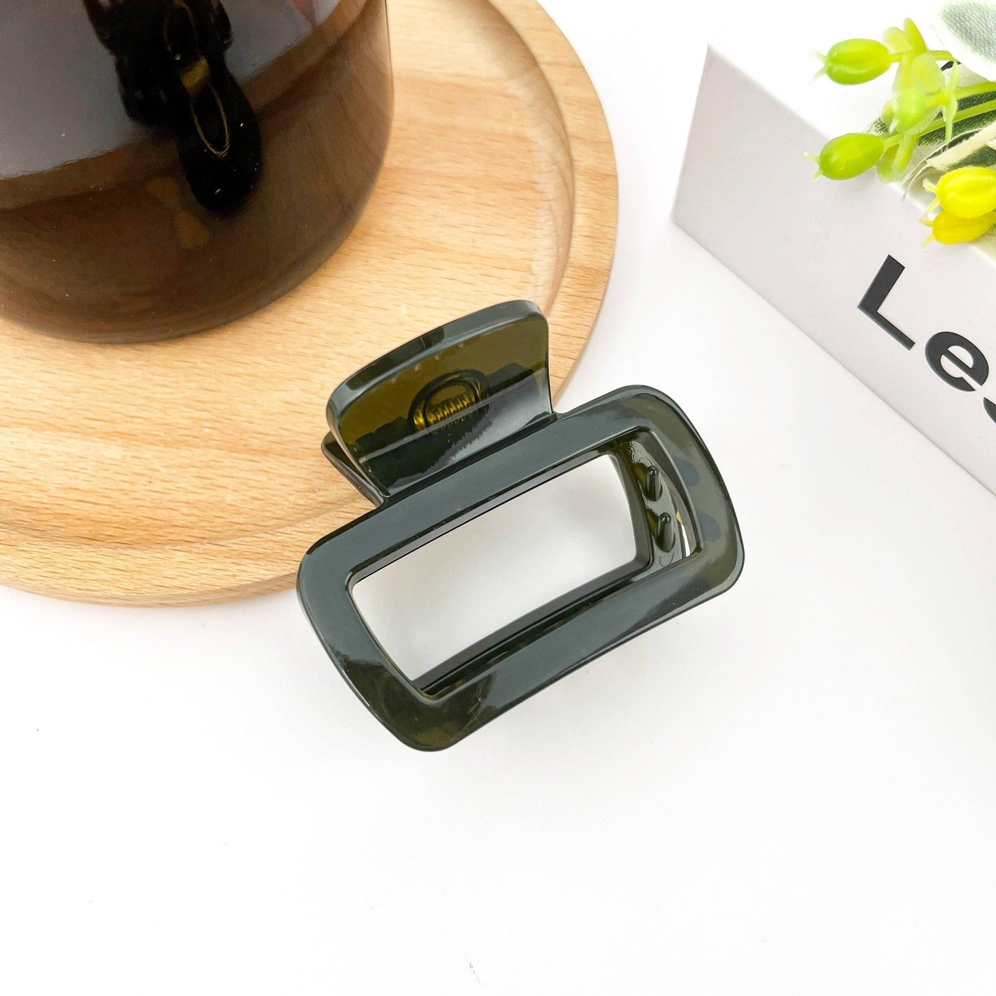 Pince à cheveux carrée épaissie, pince à griffes de la série Green: B