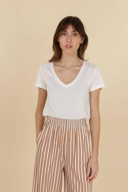 T-SHIRT COL V CUPRO