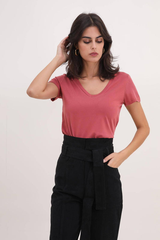 T-SHIRT COL V