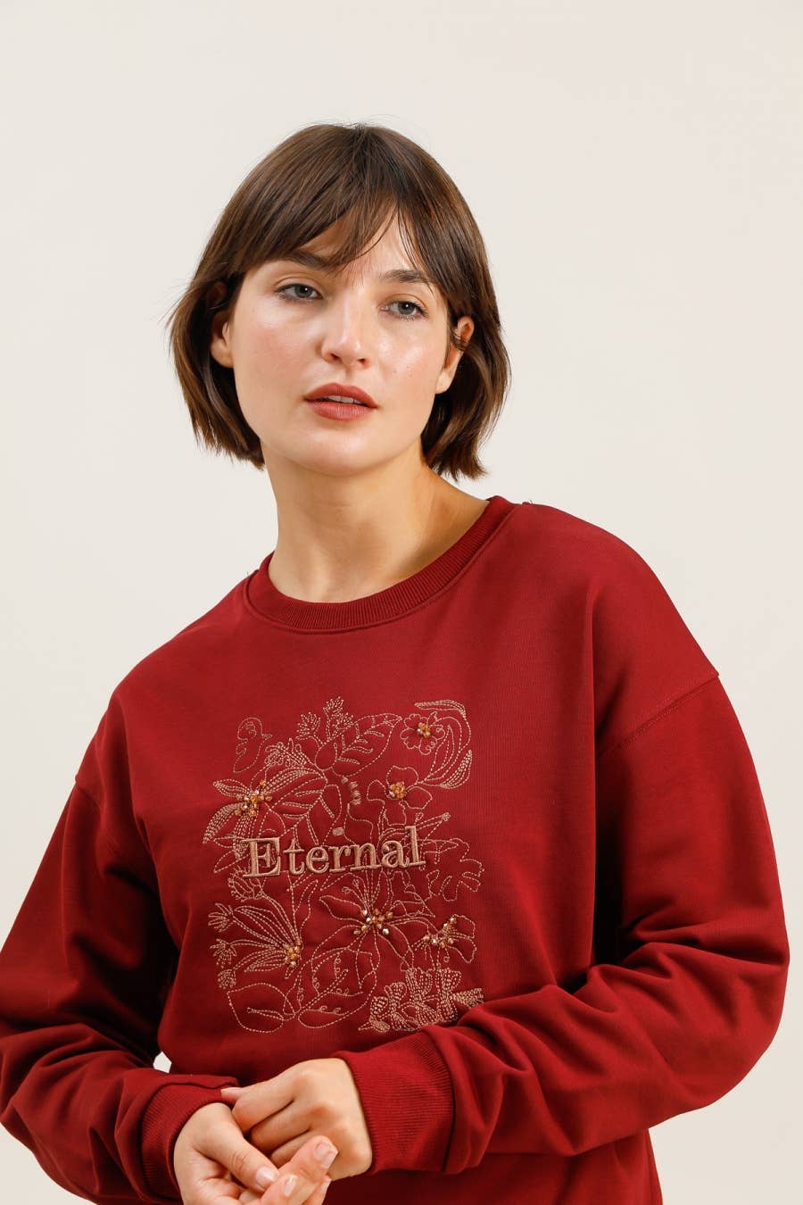 Sweat broderie florale