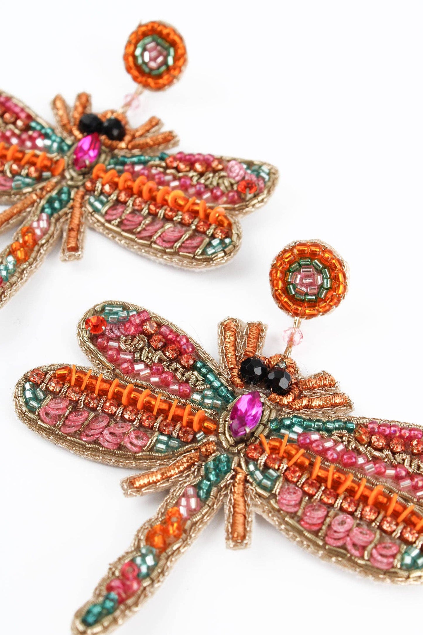 BOUCLE D'OREILLE LIBELLULE ROSE