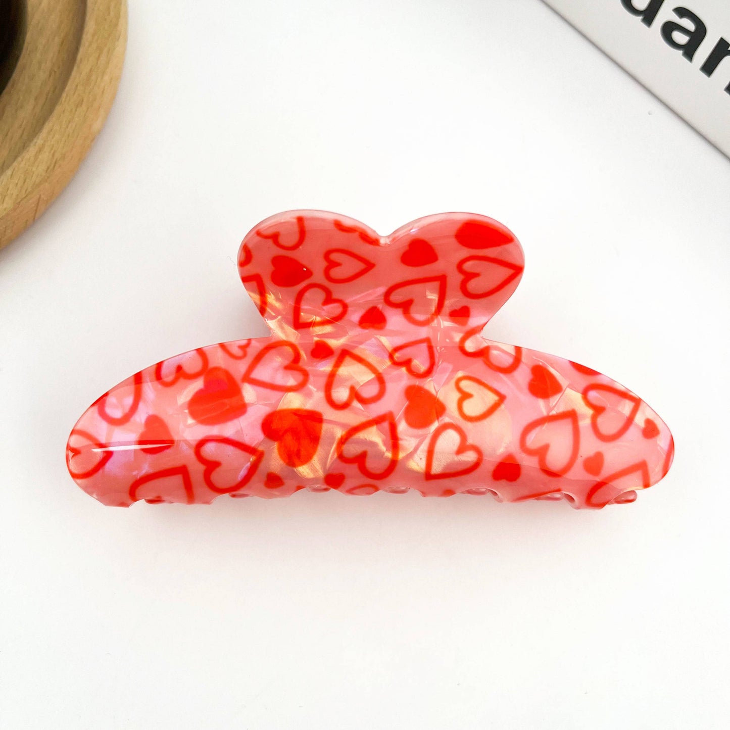 Pince à cheveux rétro cœur