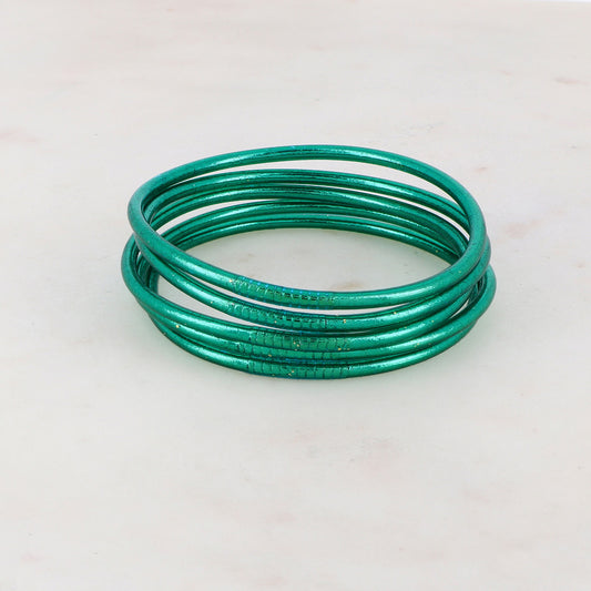 Jonc Bouddhiste fin - bleu canard