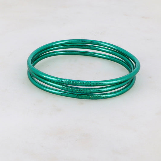 Jonc Bouddhiste fin - bleu canard