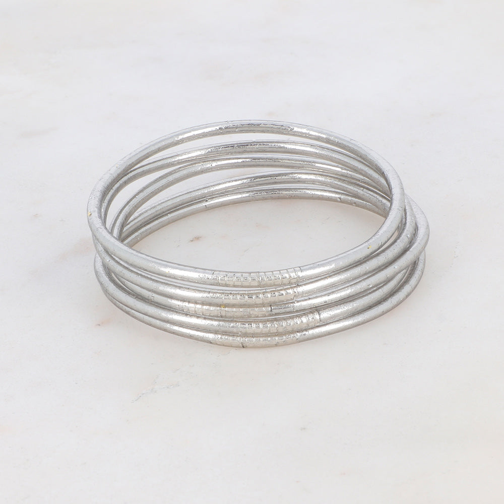 Jonc Bouddhiste fin - argent