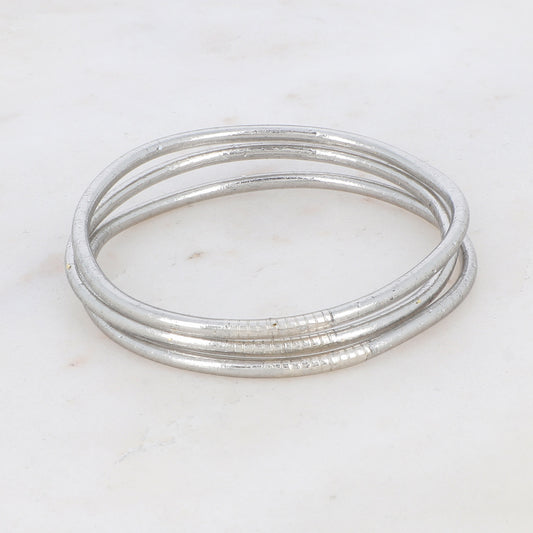 Jonc Bouddhiste fin - argent