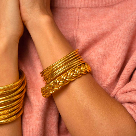 Jonc Bouddhiste fin - or