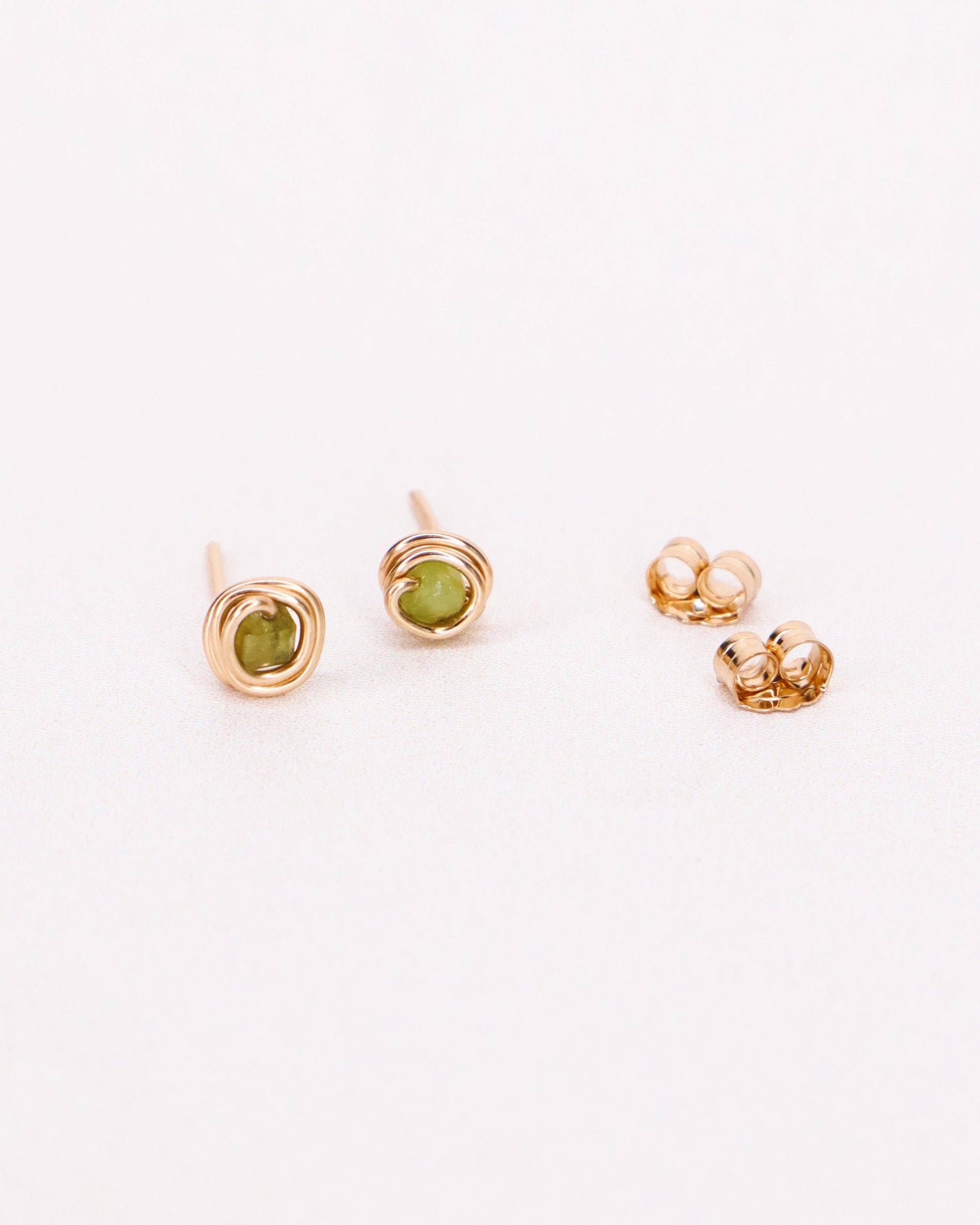 Auster - vert: Or / Tourmaline vert / Paire - DupontDupont