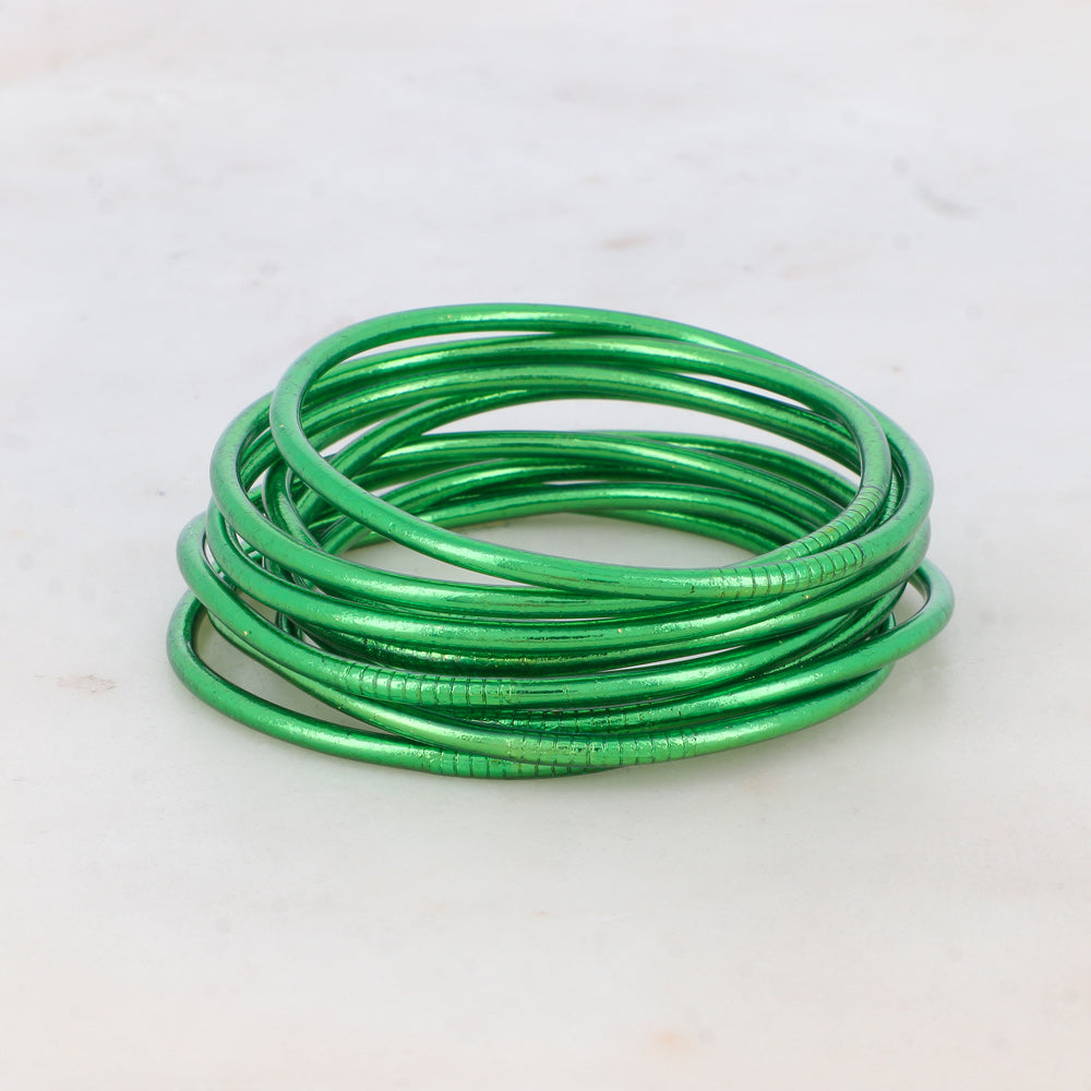 Jonc Bouddhiste fin - vert paon