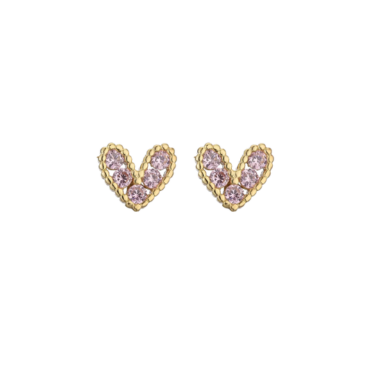 Boucles d’oreilles clous cœur rose Rose - DupontDupont