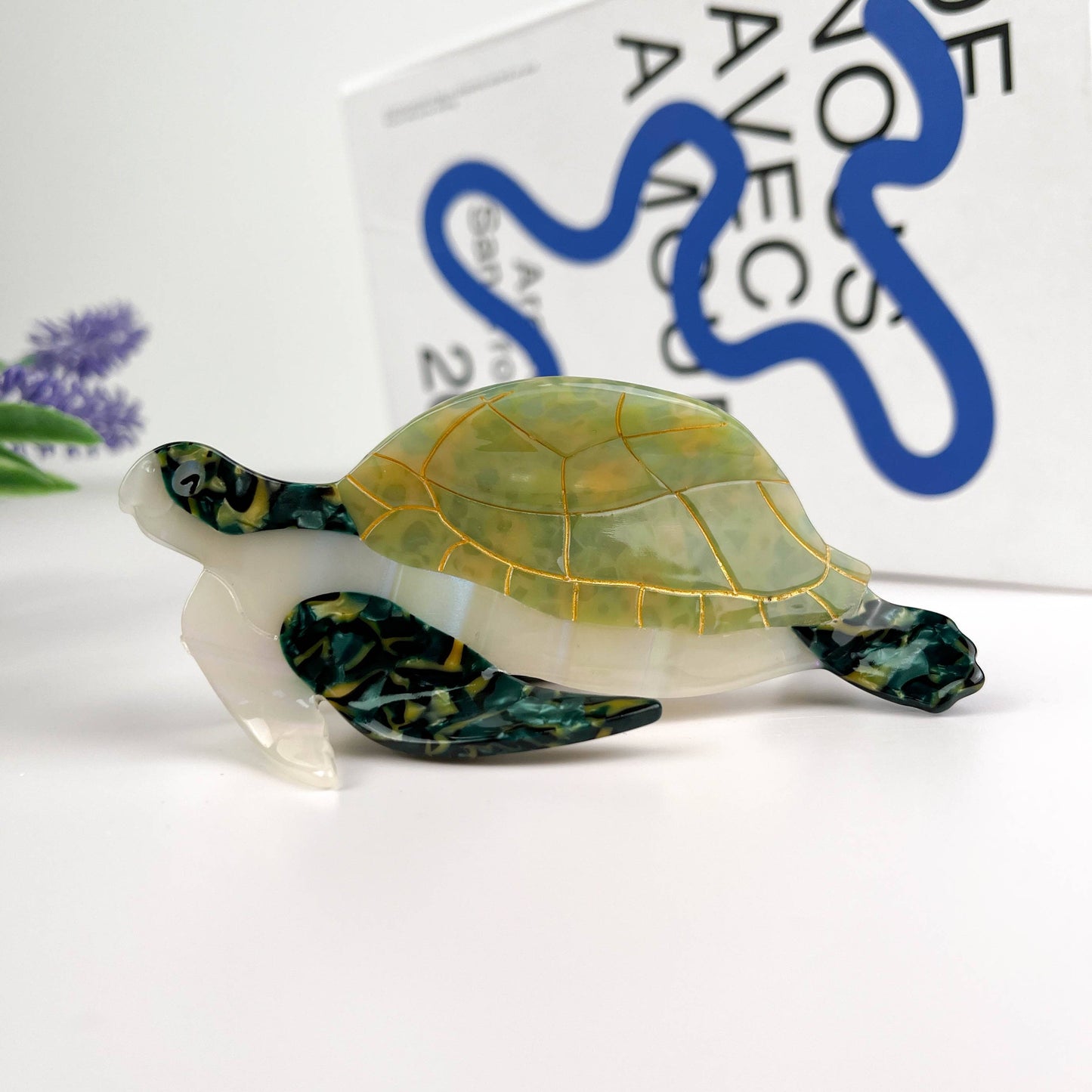 Pince à cheveux tortue en acétate