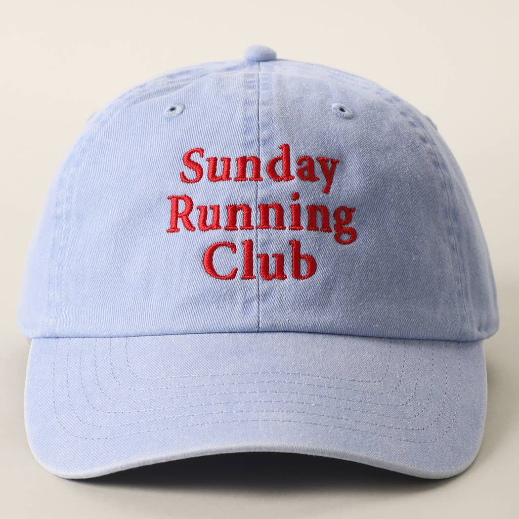 Casquette coton brodée « Sunday Running Club » Sable