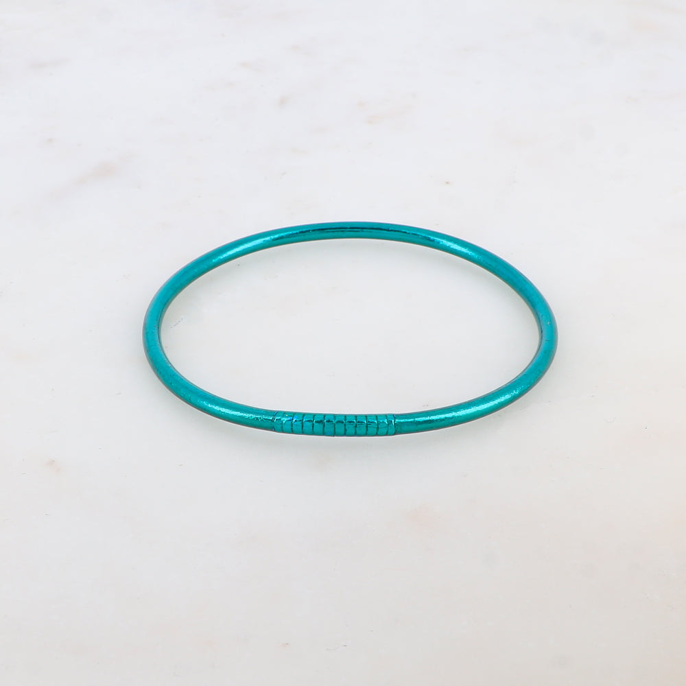 Jonc Bouddhiste fin - bleu océan