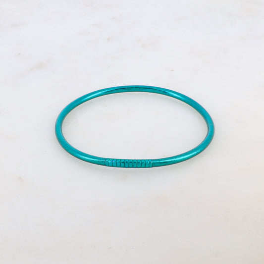 Jonc Bouddhiste fin - bleu océan