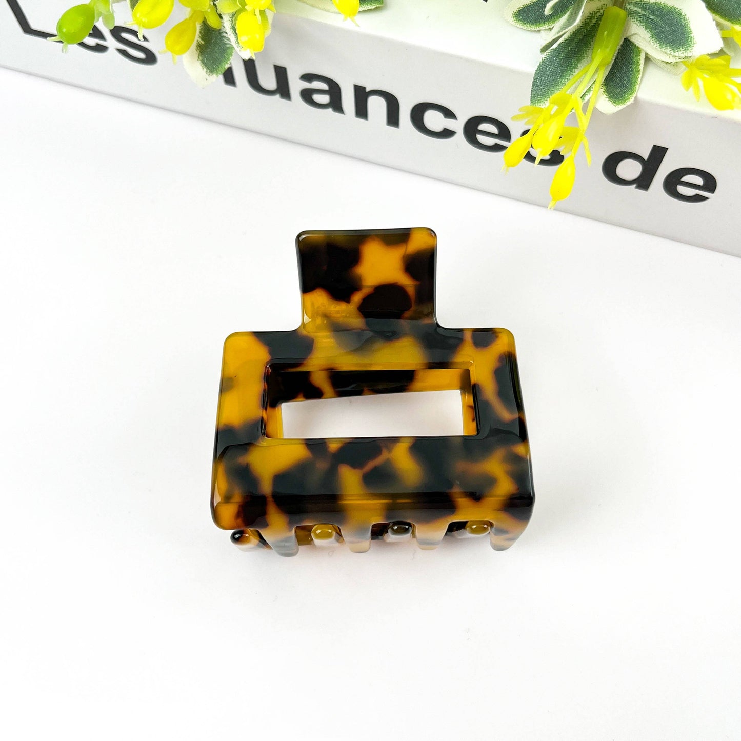 Pince à cheveux carrée Marron tacheté - DupontDupont