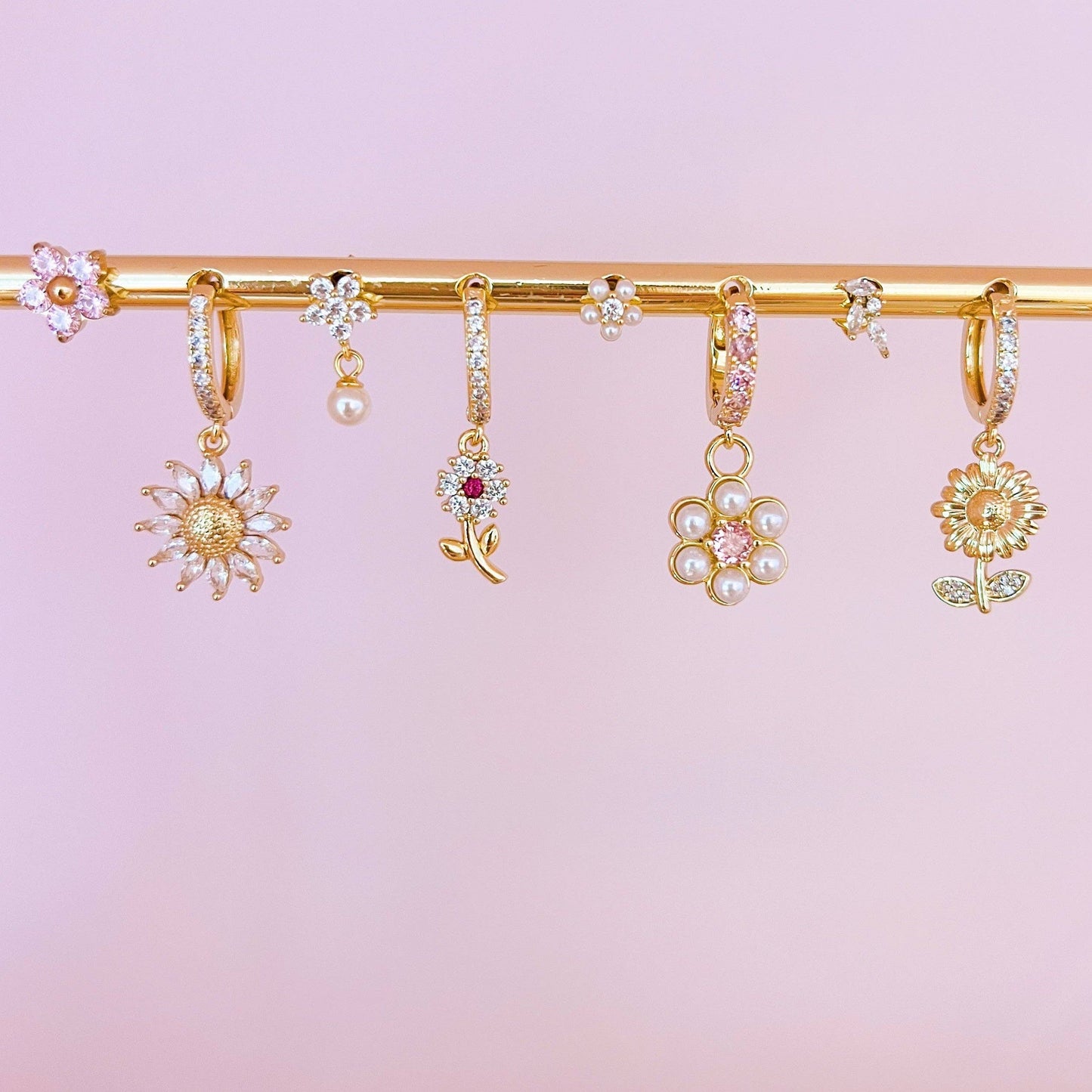 Boucles d'oreilles fleur radieuse