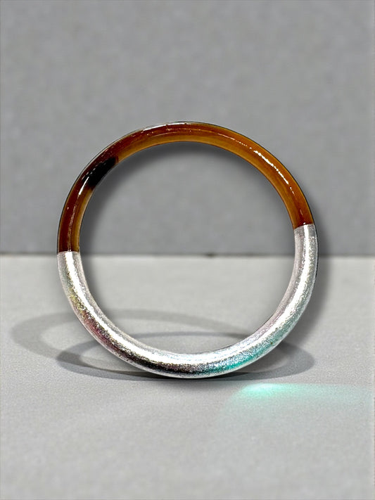 Jonc corne de buffle argent