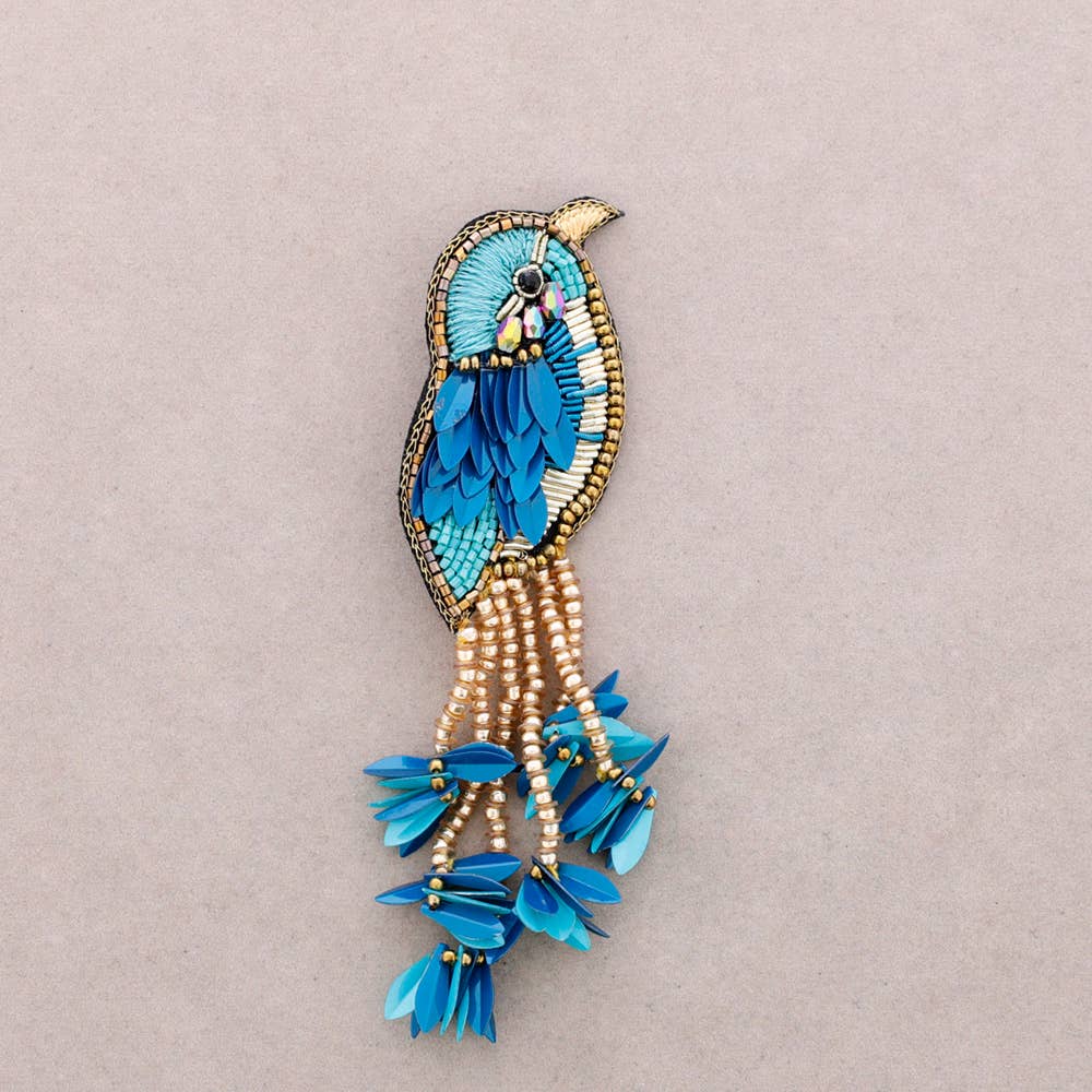 Broche oiseau Azur