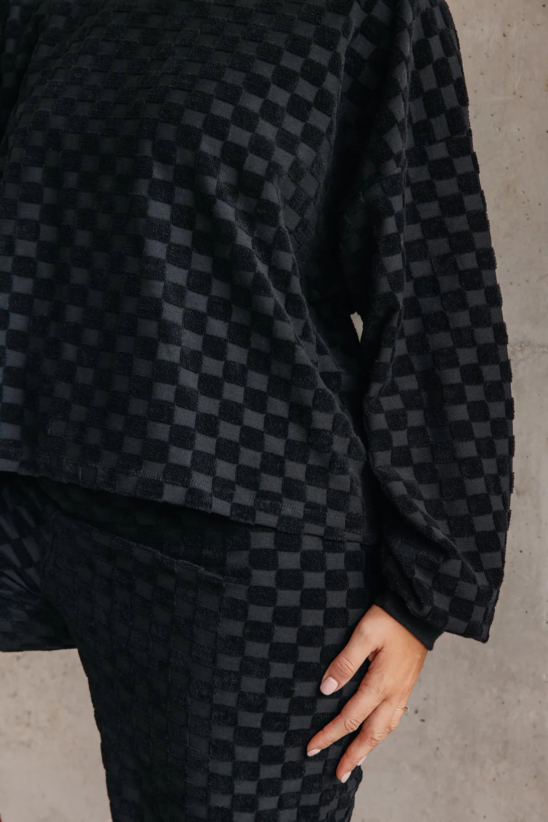 Sweat Éponge Damier - Noir