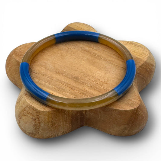 Jonc corne de buffle Bleu 6 mm C82: M - DupontDupont