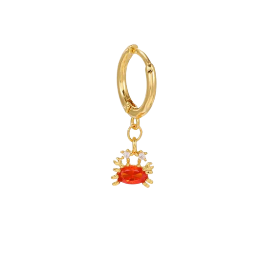 Boucle d’oreille puce Crabe rouge