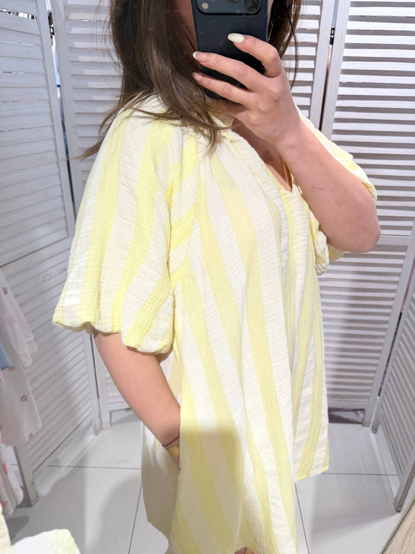 Robe courte à rayures: Jaune / TU