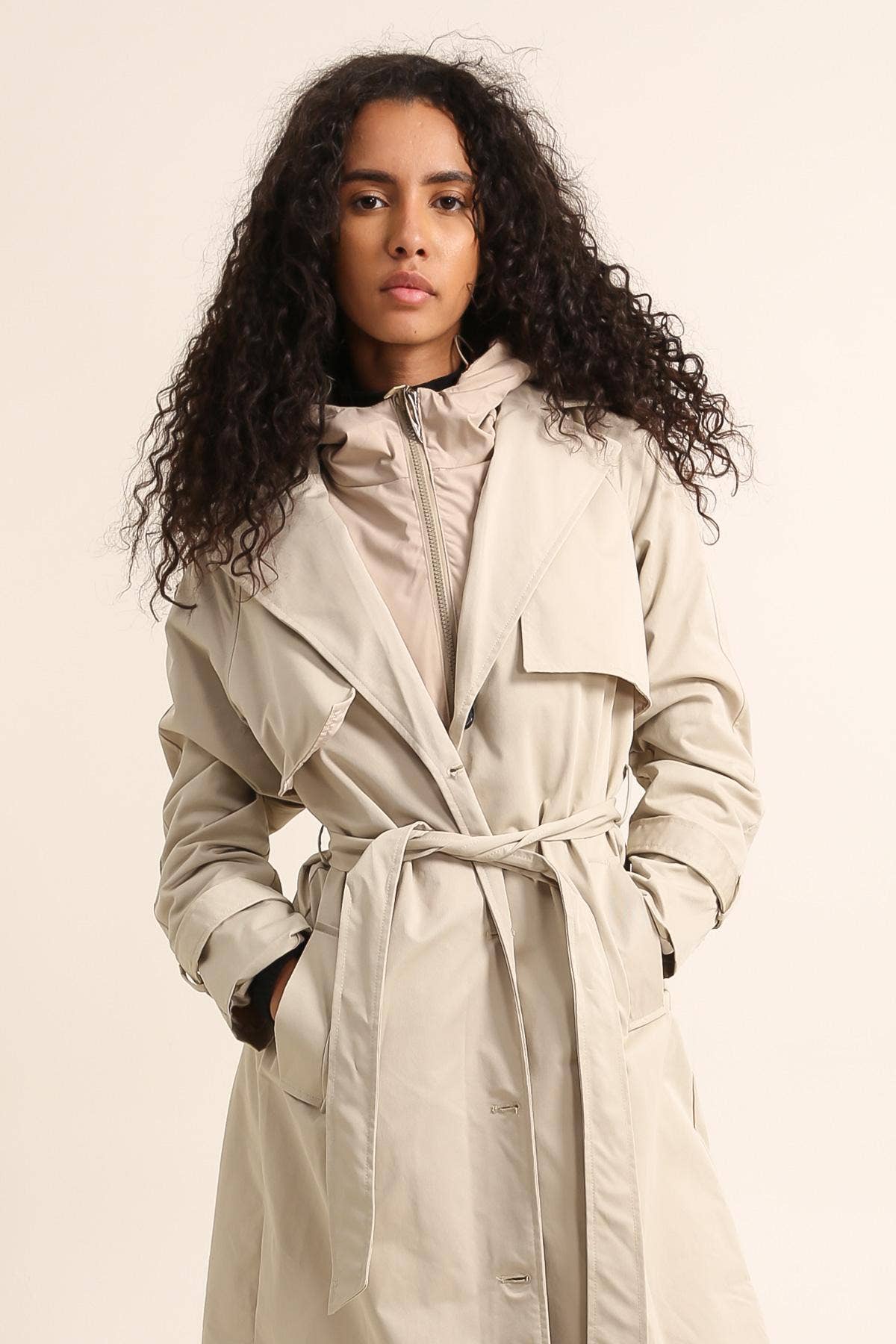 Capuche doudoune imperméable réversible : Acier