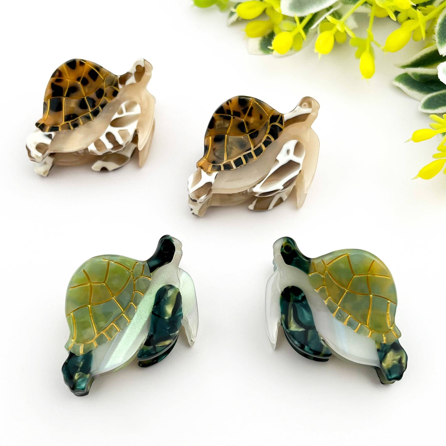 Pince à cheveux tortue en acétate