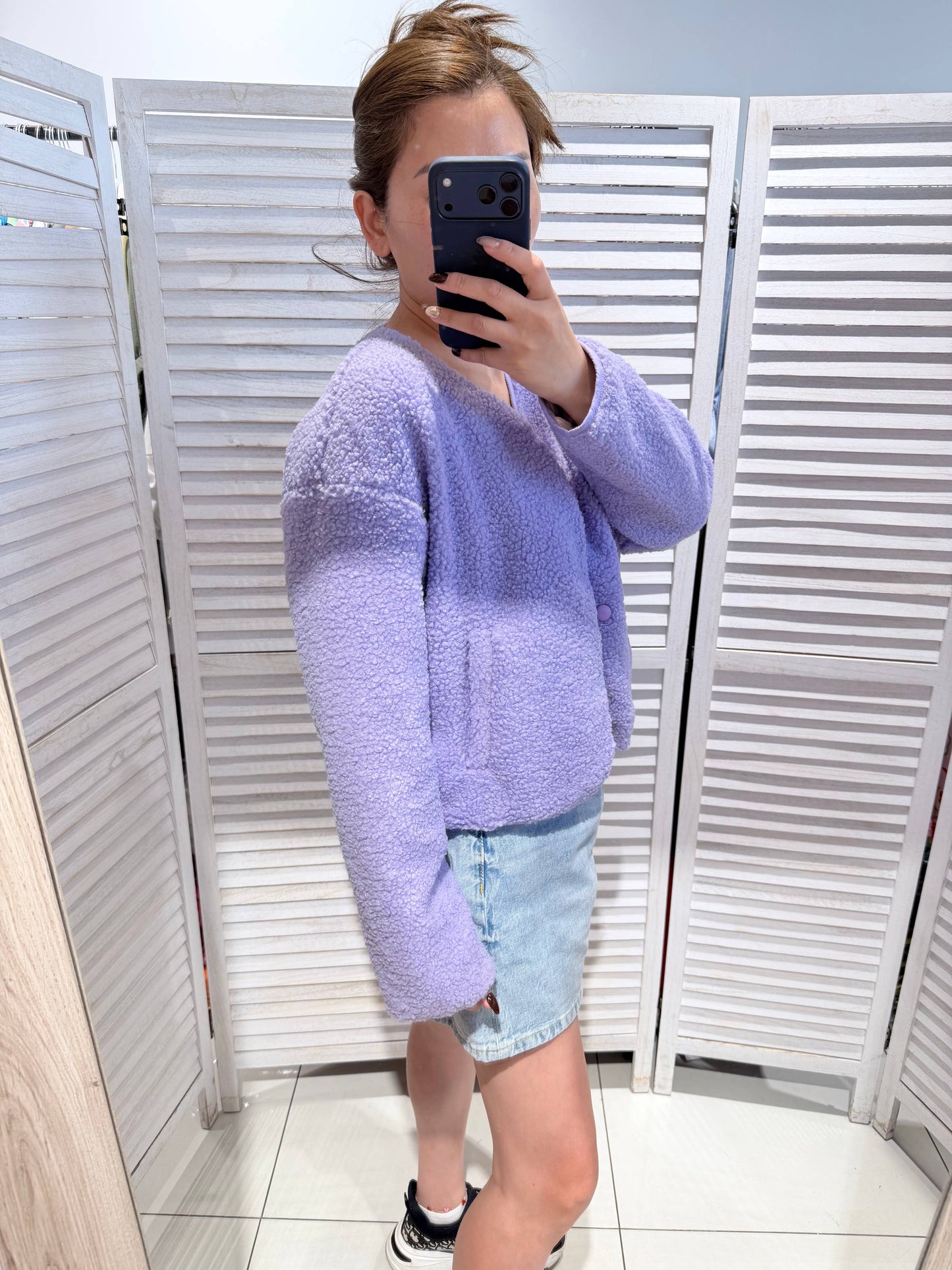 Veste à message en molleton: Lilas / TU
