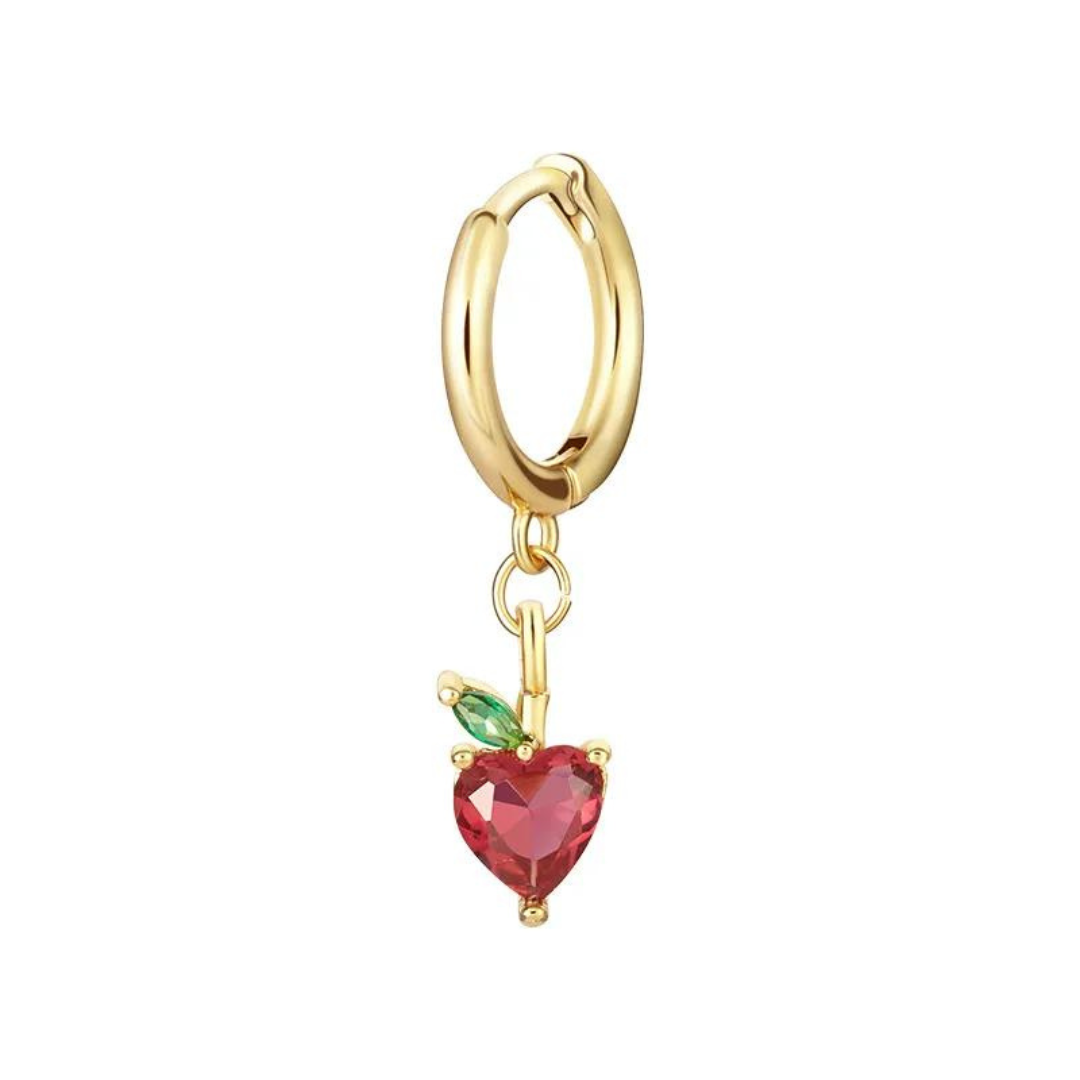 Boucle d'oreille puce Pomme rouge - DupontDupont