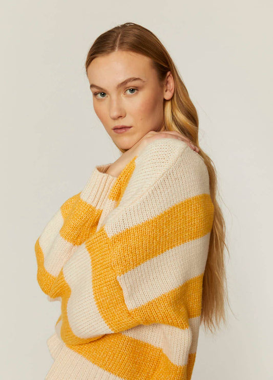 JERSEY RAYÉ CRÈME ET JAUNE: S