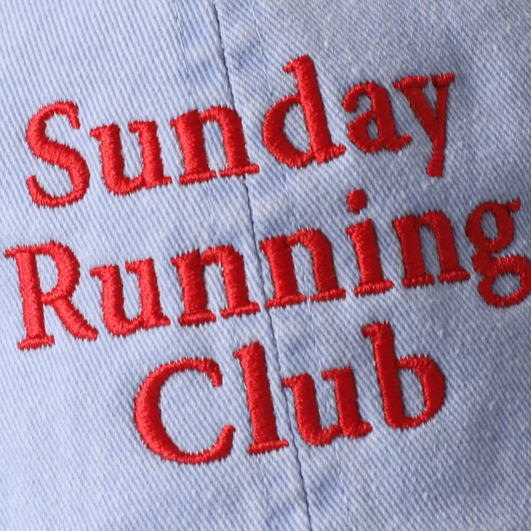 Casquette coton brodée « Sunday Running Club » Bleu