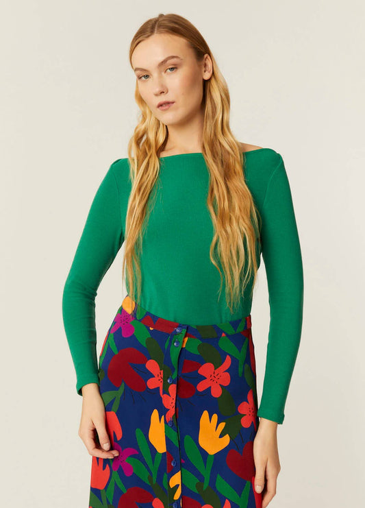 HAUT COL BATEAU VERT