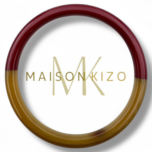 Jonc laqué en corne de buffle Bordeaux