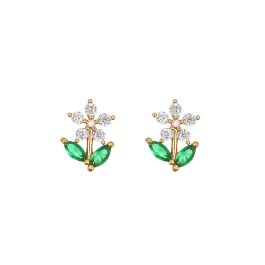 Puces fleurs Blanc et vert