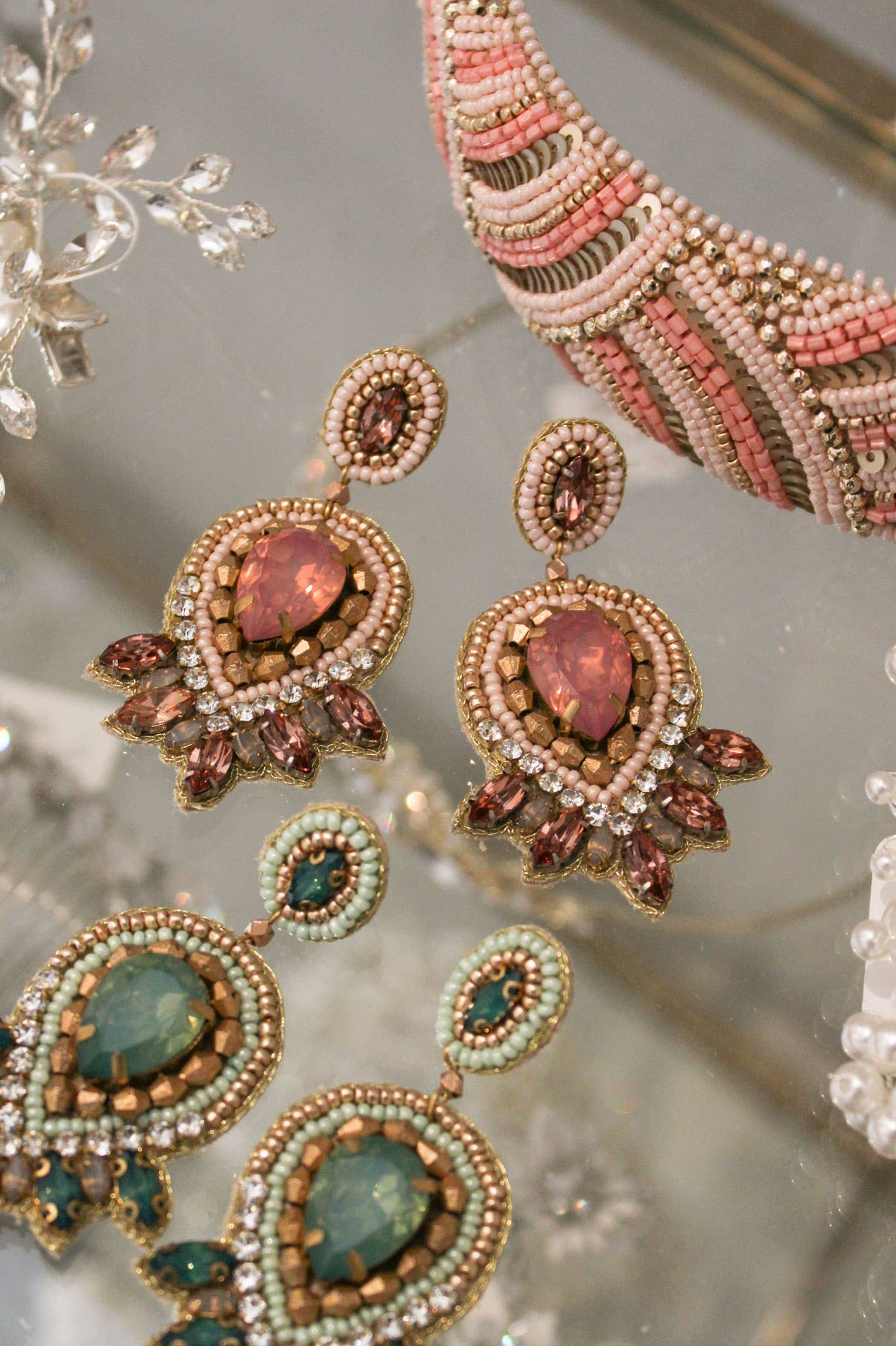 BOUCLE D'OREILLE ART DÉCO PÊCHE
