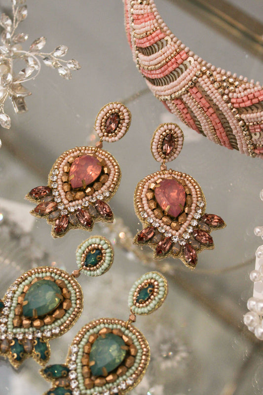 BOUCLE D'OREILLE ART DÉCO PÊCHE