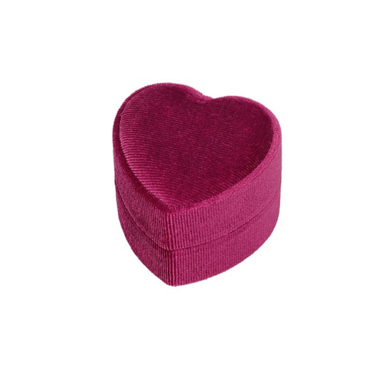 Boîte à bagues en velours cœur fuchsia: Rose