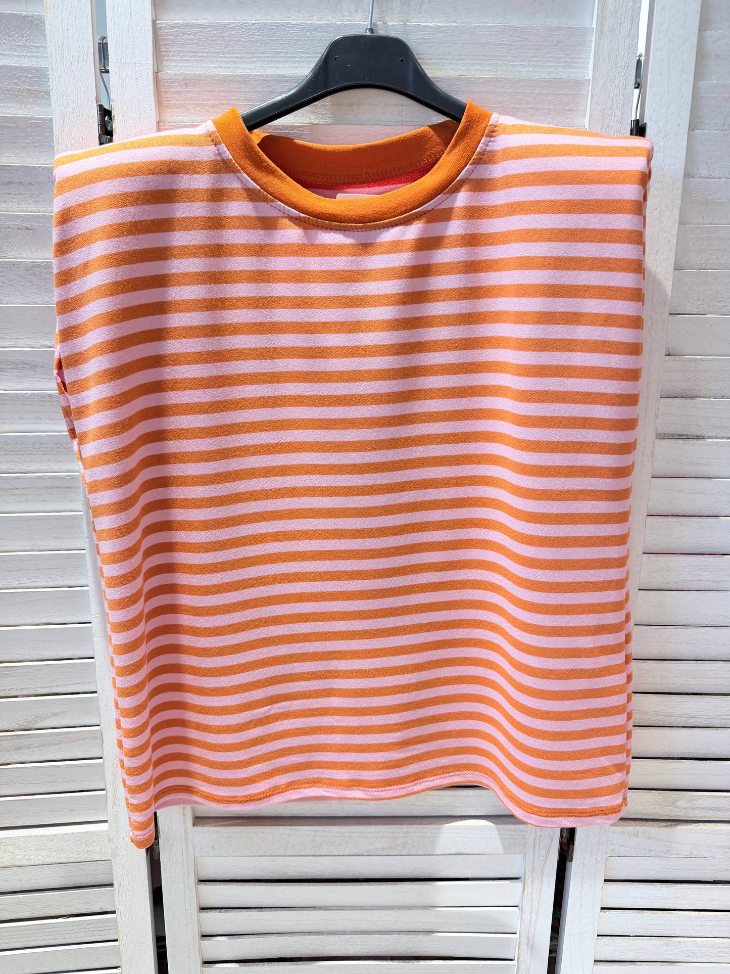 Top sans manche à rayures larges: Orange