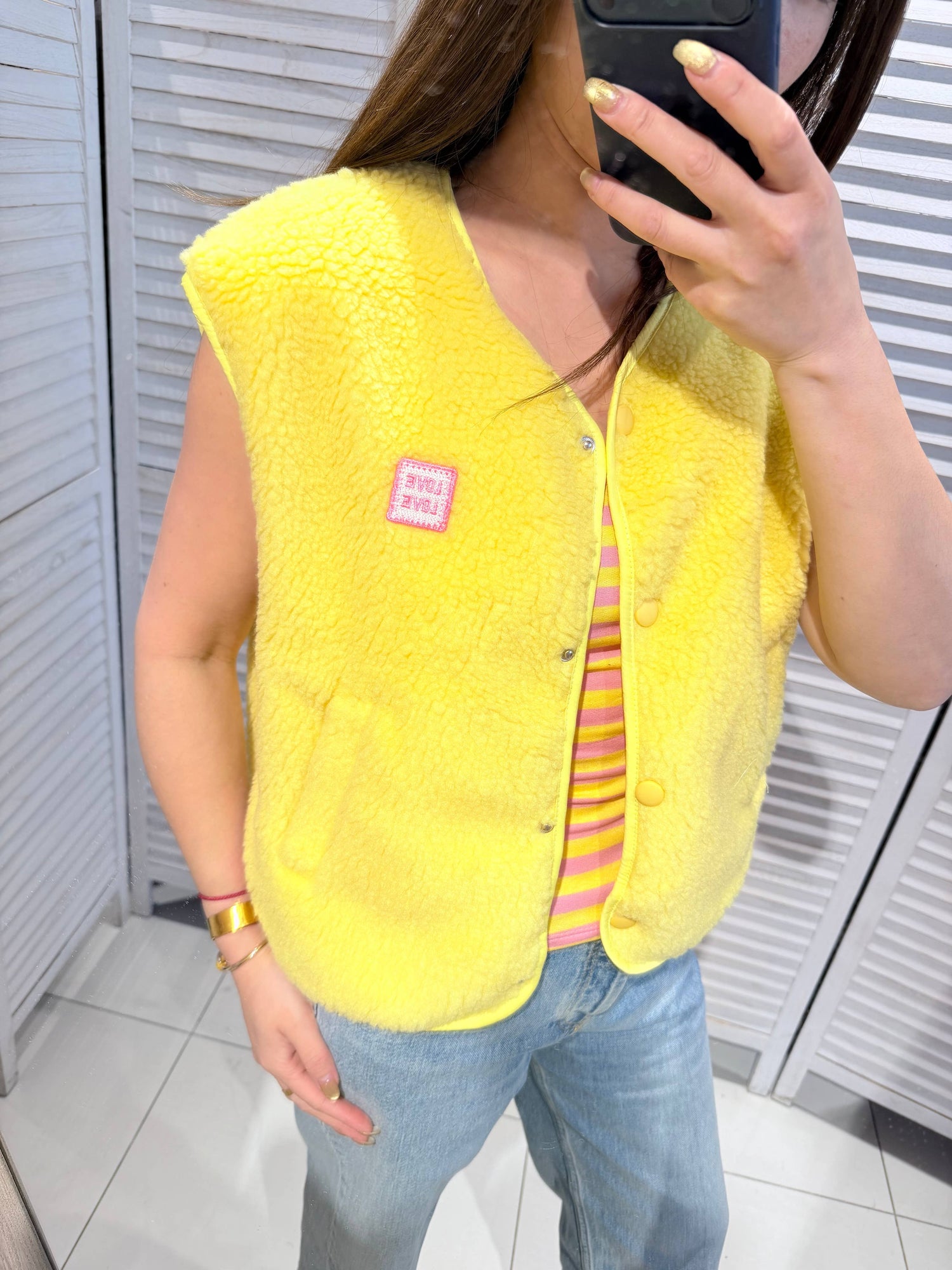 Veste sans manches en peluche: Jaune / Taille unique - DupontDupont