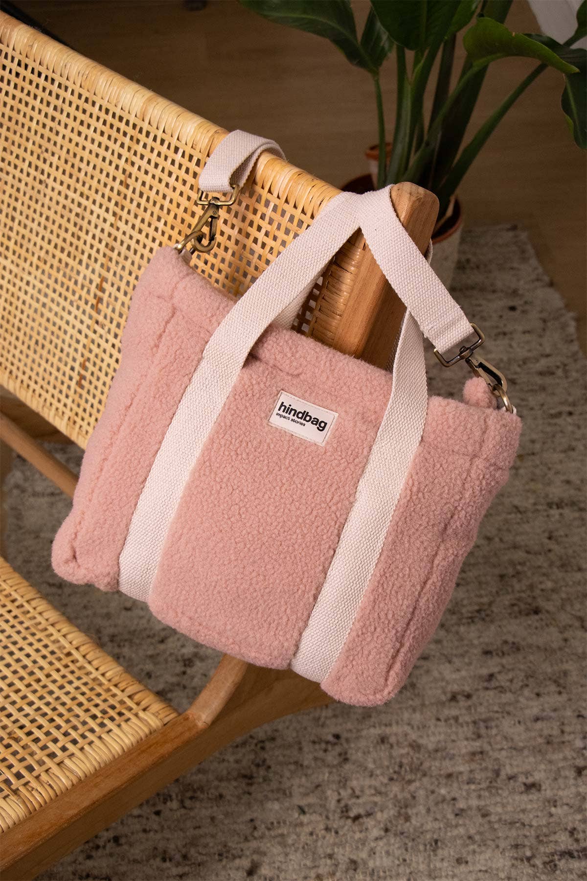 Mini cabas Louise Teddy Rose Poudré