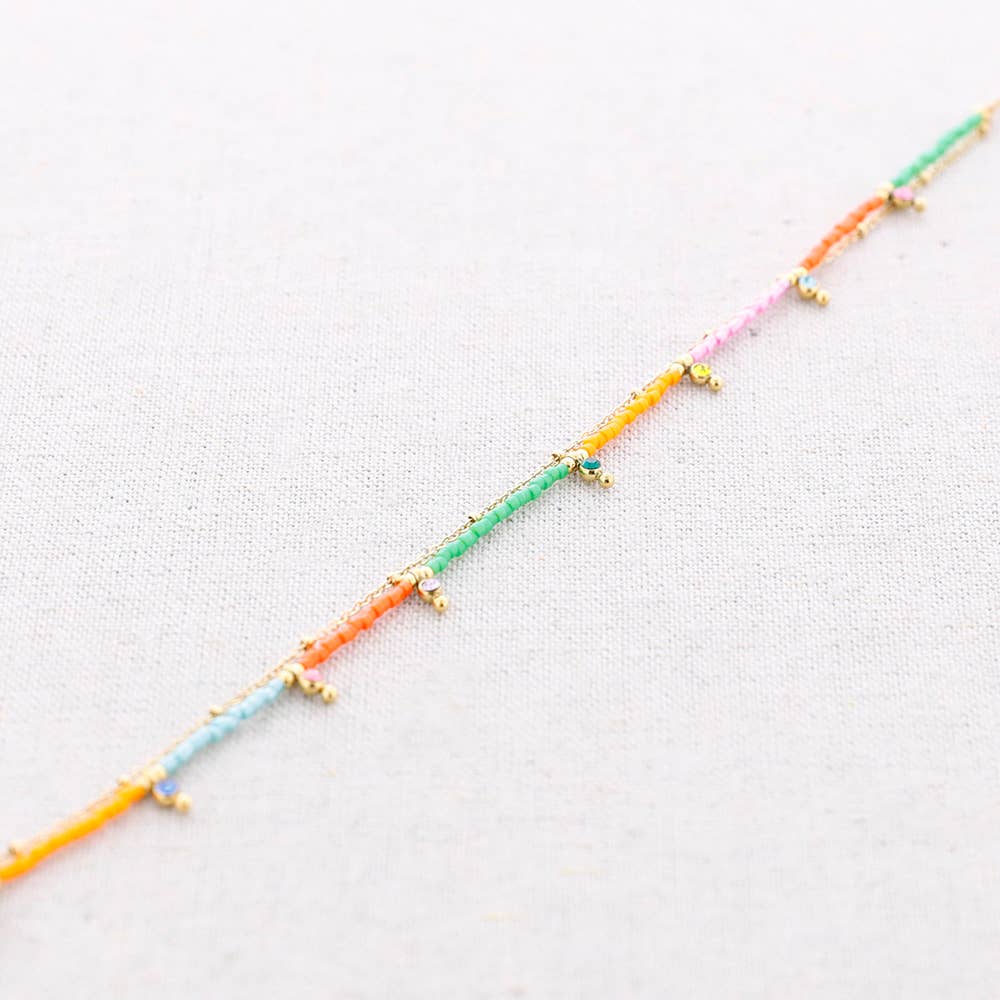 Bracelet de cheville en acier Miyuki à double perles: Combiné 4