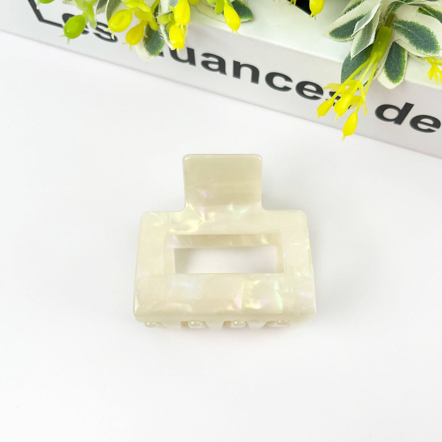 Pince à cheveux carrée en acétate pour printemps et automne: B
