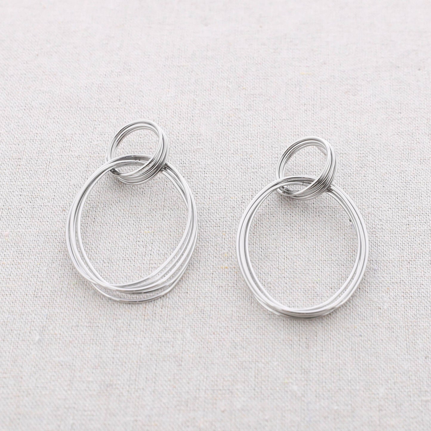 Boucles d'oreilles en acier à double anneau: Or