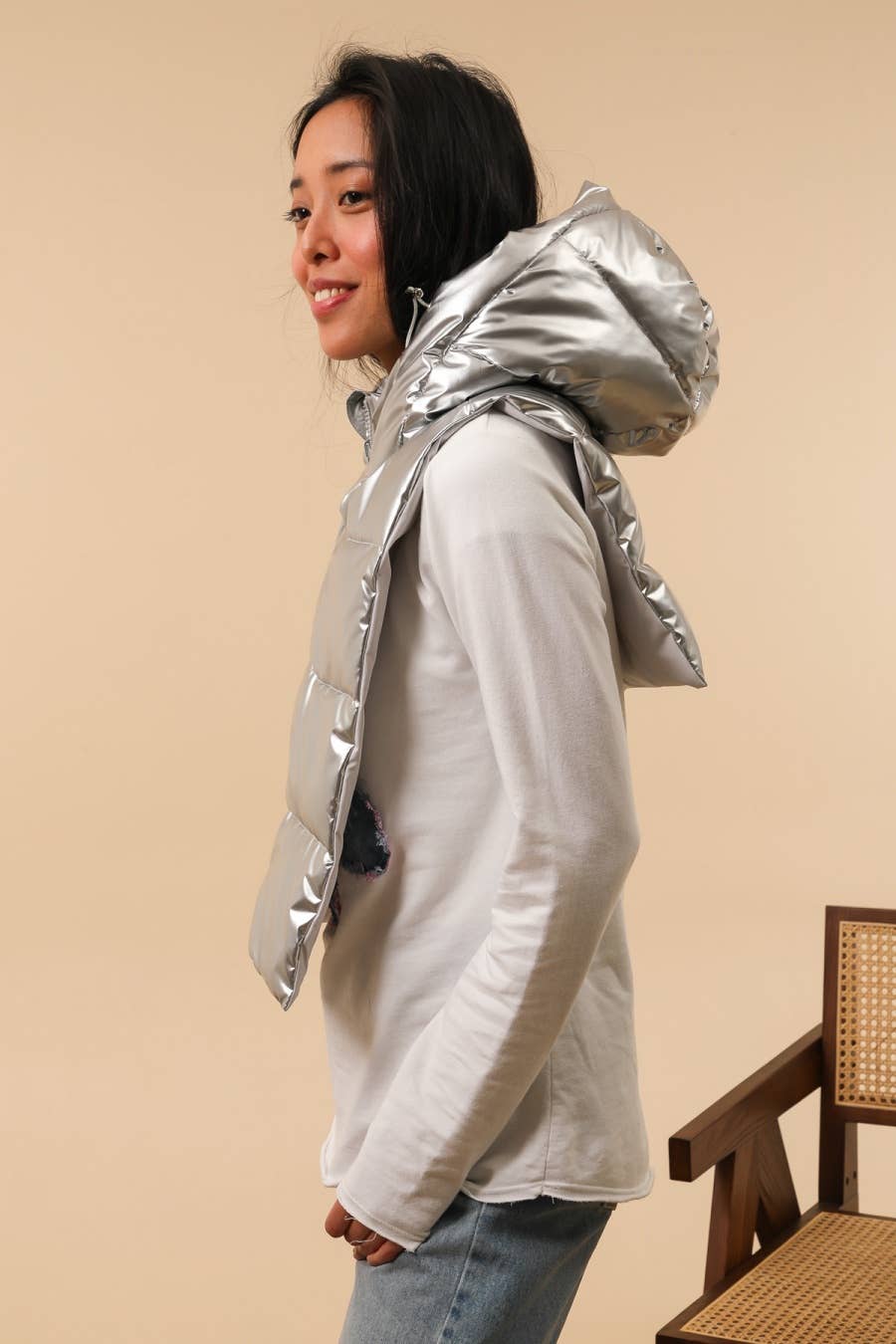 Capuche doudoune imperméable réversible : Dorée
