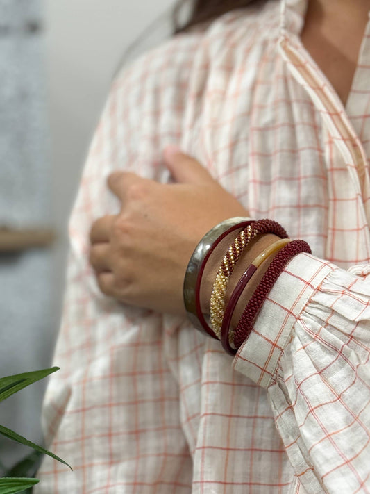Bracelet népalais Bordeaux B52