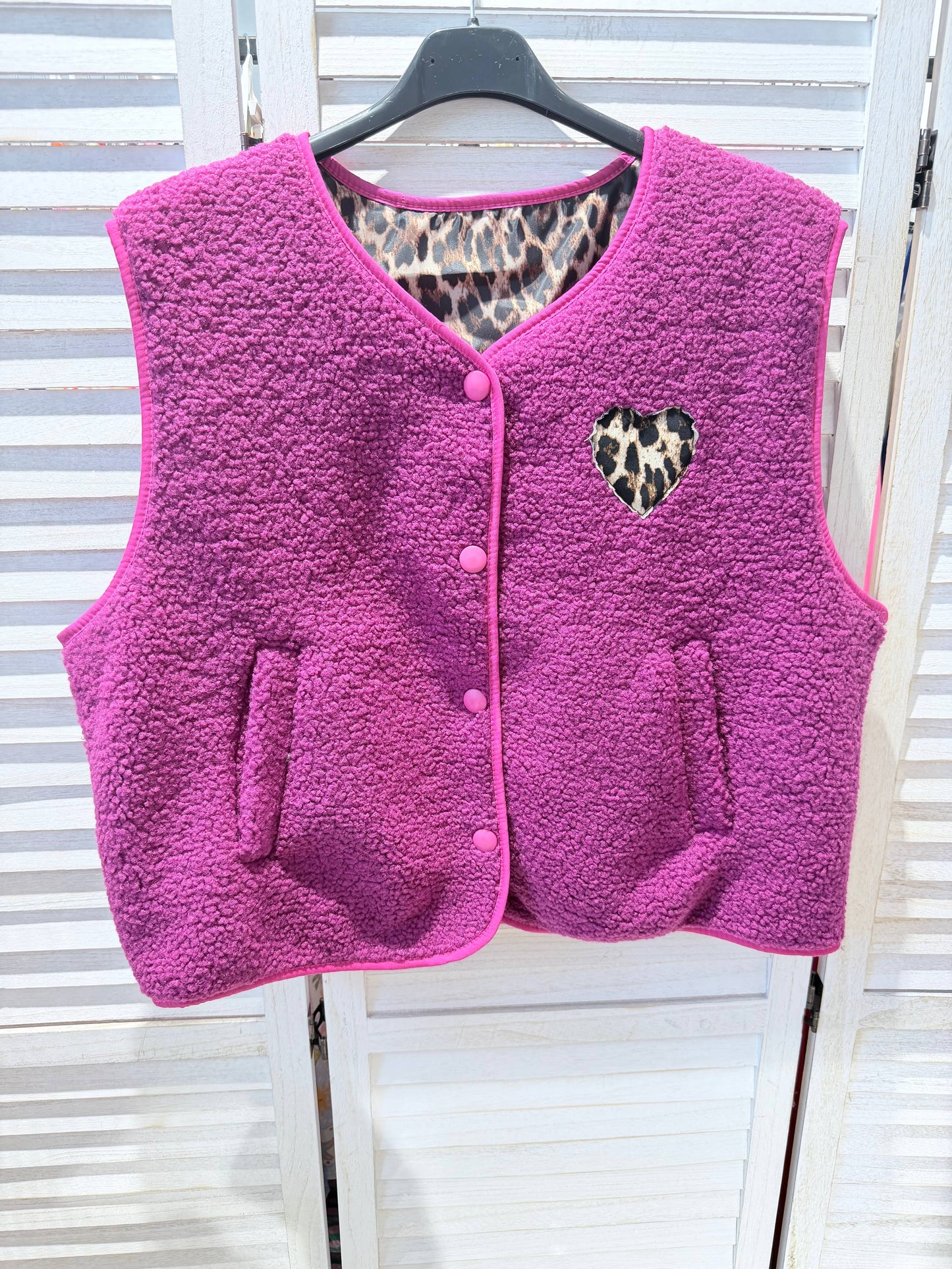 Gilet moumoute motif cœur: Prune / TU - DupontDupont