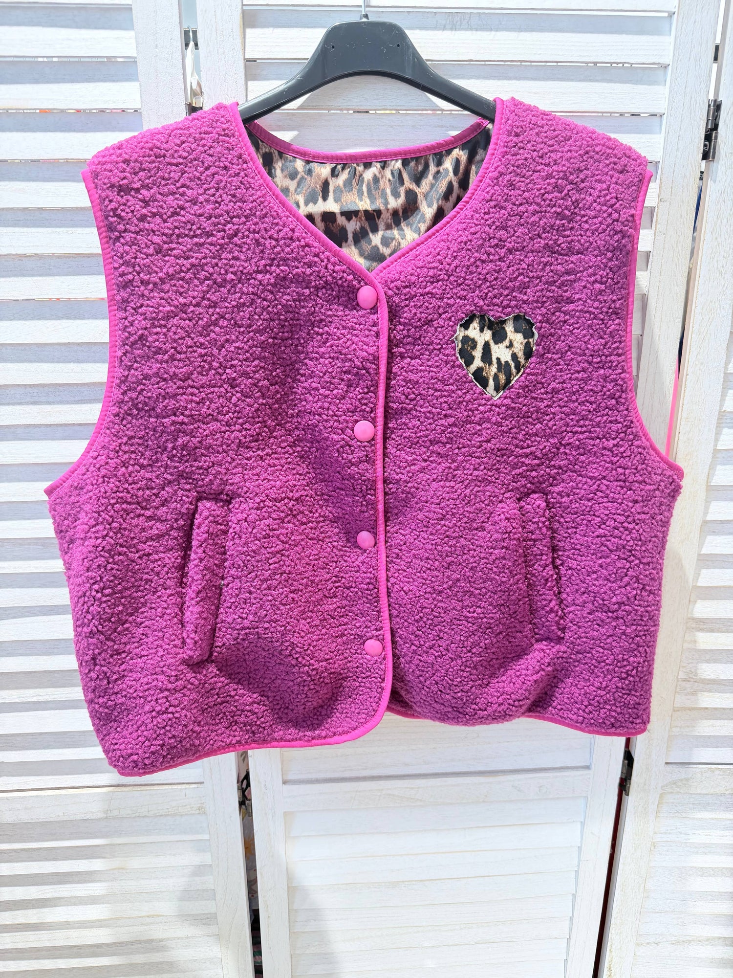 Gilet moumoute motif cœur: Prune / TU - DupontDupont