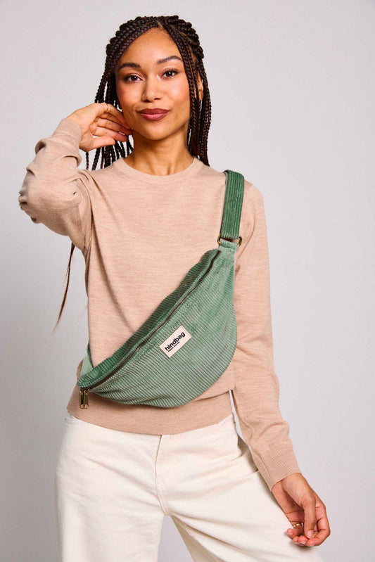 Sac banane Sasha Velours Vert d'eau